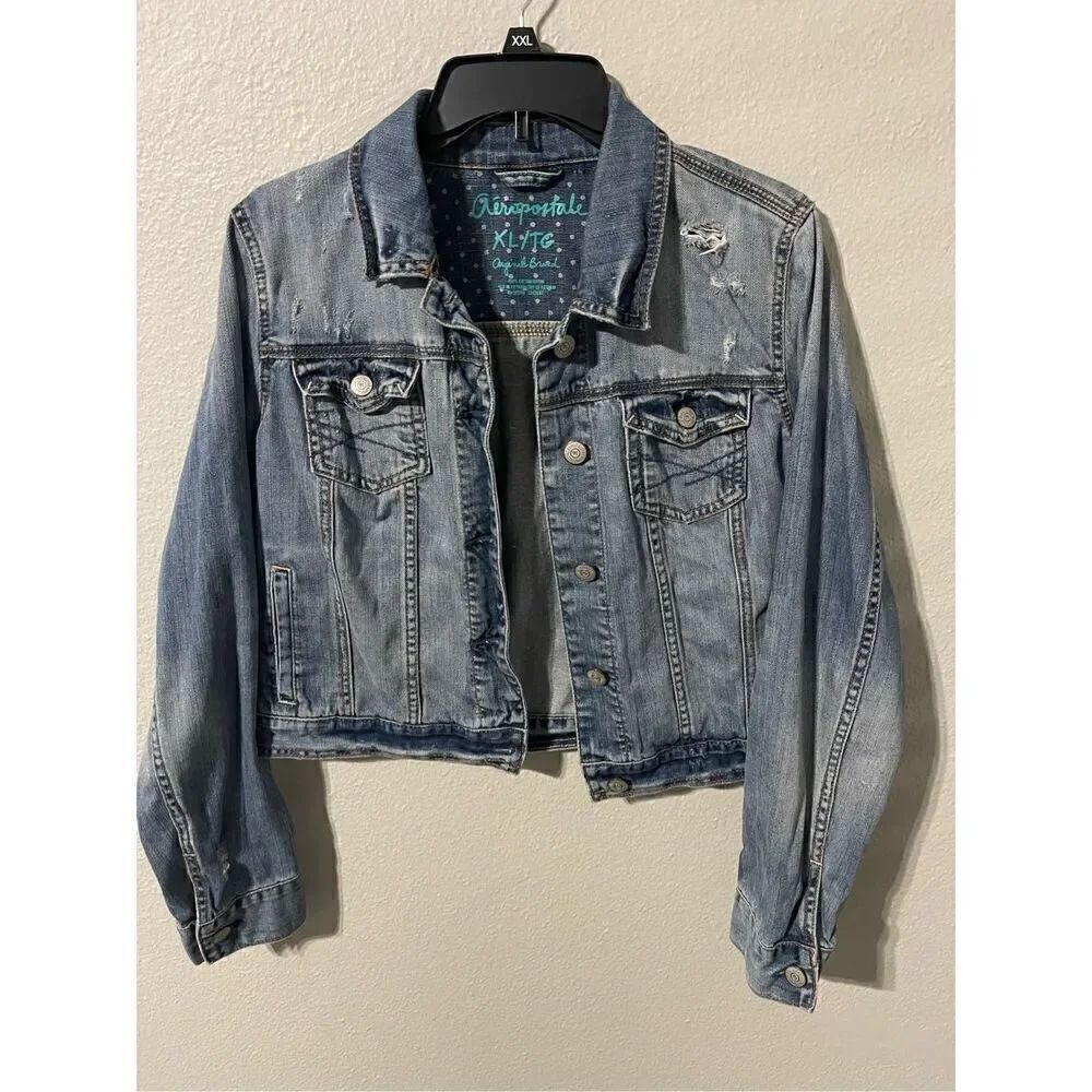 ❤️Aeropostale Crop Casual Denim Jacket